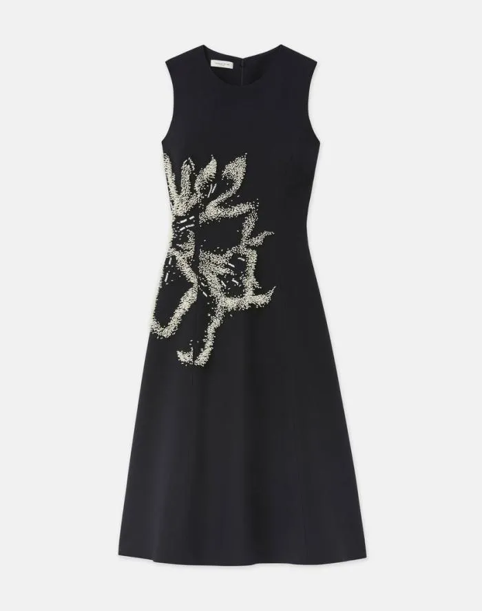 Ready To Wear HandBeaded Rose WoolSilk Crepe Sleeveless Dress Black Lafayette 148 New York Dresses Ready To Wear HandBeaded Rose WoolSilk Crepe Sleeveless Dress Black Lafayette 148 New York Dresses