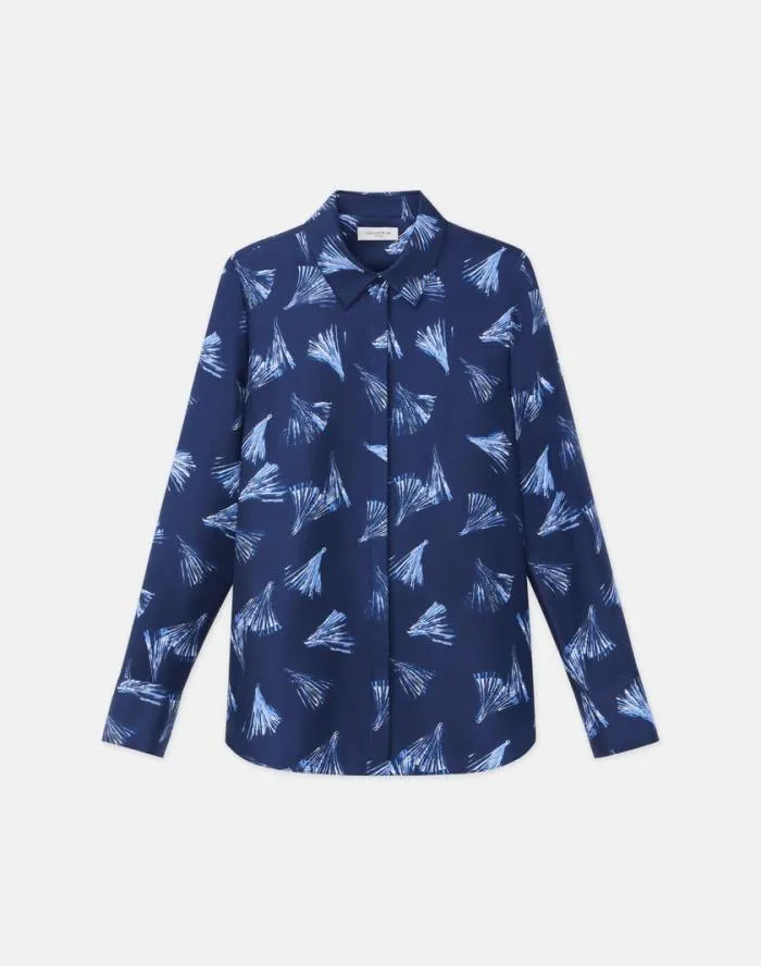 Ready To Wear Leafed Pages Print Silk Twill Blouse Midnight Blue Multi Lafayette 148 New York Blouses and Shirts Ready To Wear Leafed Pages Print Silk Twill Blouse Midnight Blue Multi Lafayette 148 New York Blouses and Shirts
