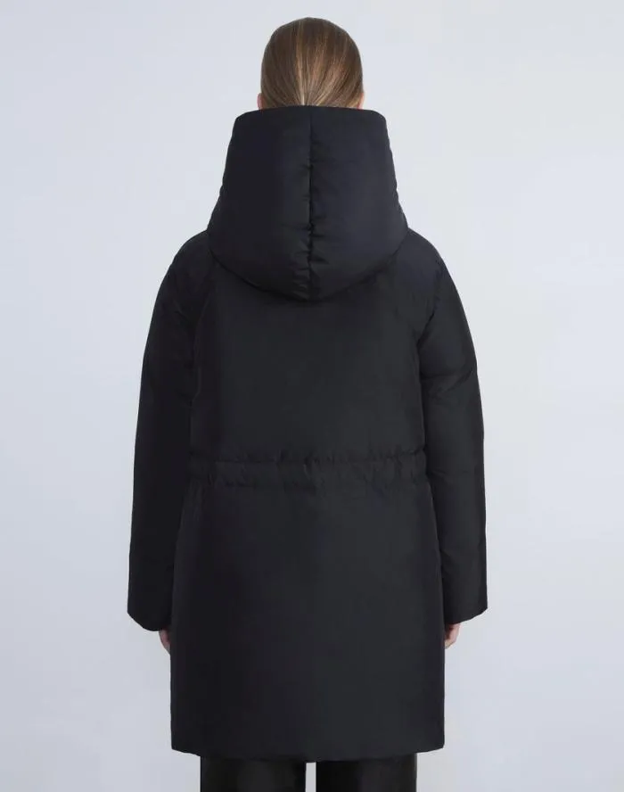 Ready To Wear Micro Twill Quilted Down Oversized Coat Black Lafayette 148 New York Jackets and Blazers