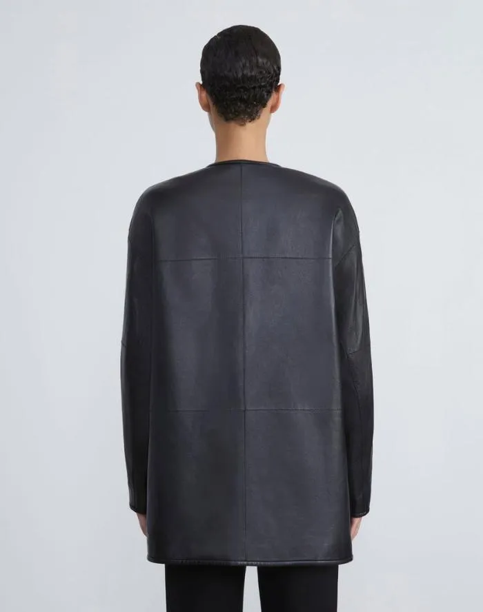 Ready To Wear Nappa Leather Quilted Coat Black Lafayette 148 New York Leathers and Suedes
