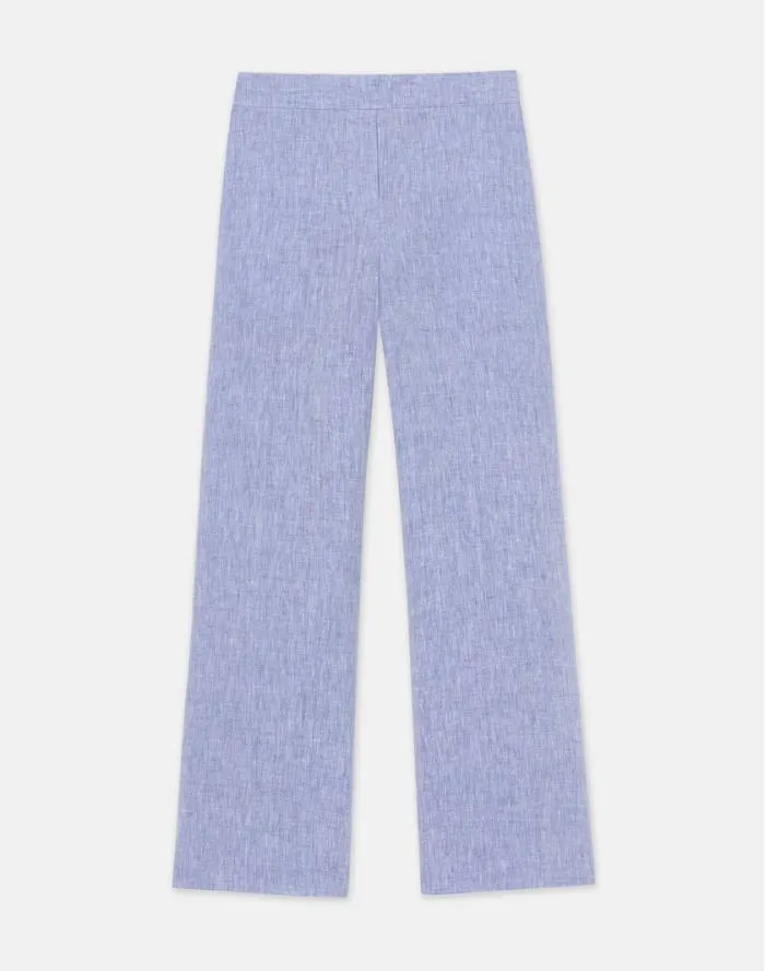 Ready To Wear Organic Linen Columbus Cropped Pant Lapis Blue Melange Lafayette 148 New York Pants and Shorts Ready To Wear Organic Linen Columbus Cropped Pant Lapis Blue Melange Lafayette 148 New York Pants and Shorts