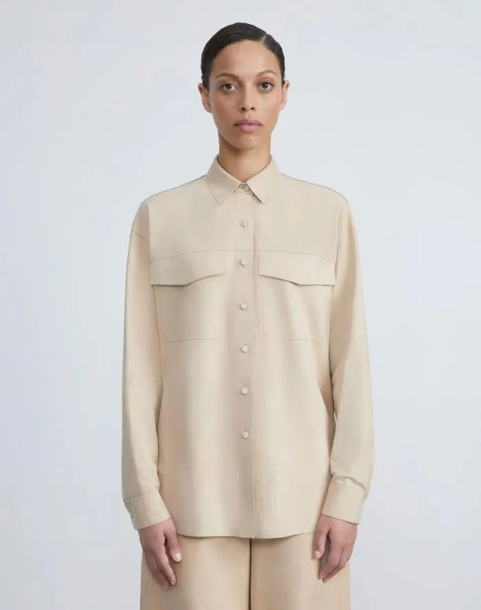 Ready To Wear Paperfine Suede Shirt Jacket Dune Lafayette 148 New York Leathers and Suedes