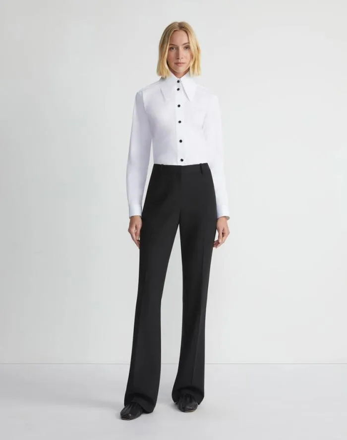 Ready To Wear Responsible Wool Double Face Waldorf Flared Pant Black Lafayette 148 New York Pants and Shorts