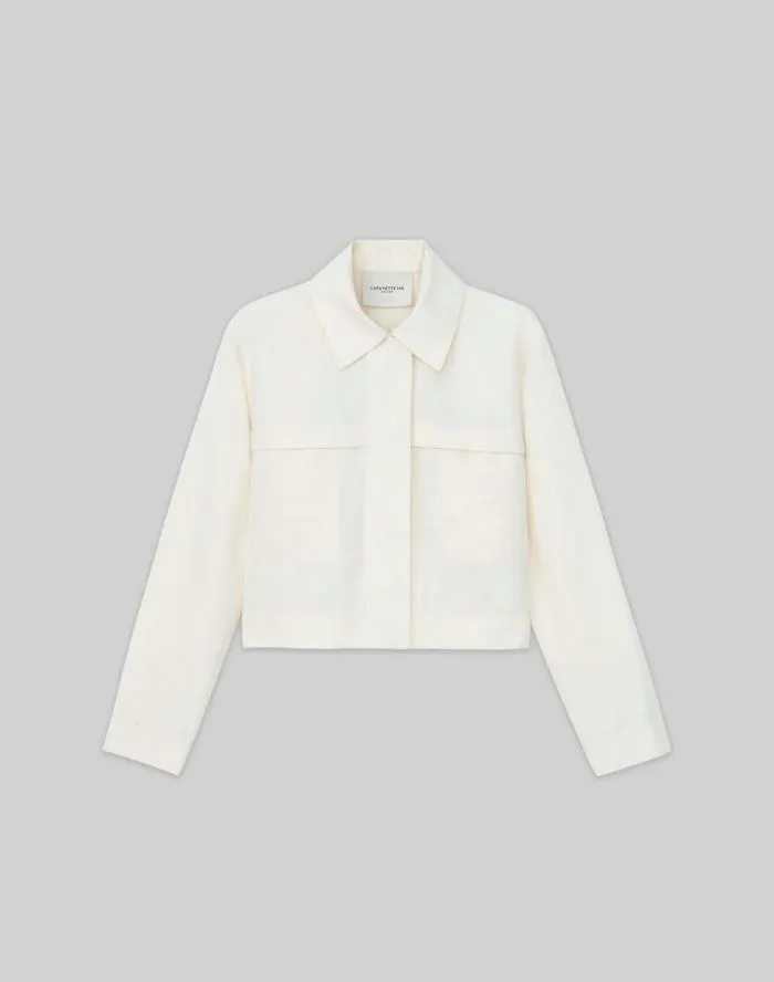 Ready To Wear SilkLinen Tapered Bomber Jacket Alabaster Lafayette 148 New York Jackets and Blazers Ready To Wear SilkLinen Tapered Bomber Jacket Alabaster Lafayette 148 New York Jackets and Blazers