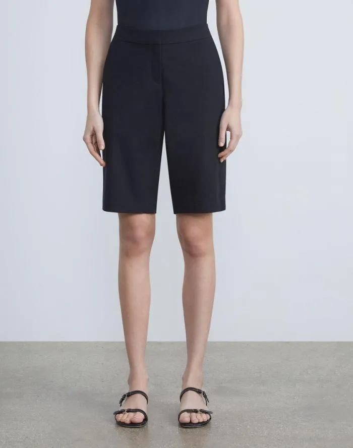 Ready To Wear Stretch Twill Manhattan Bermuda Short Black Lafayette 148 New York Pants and Shorts