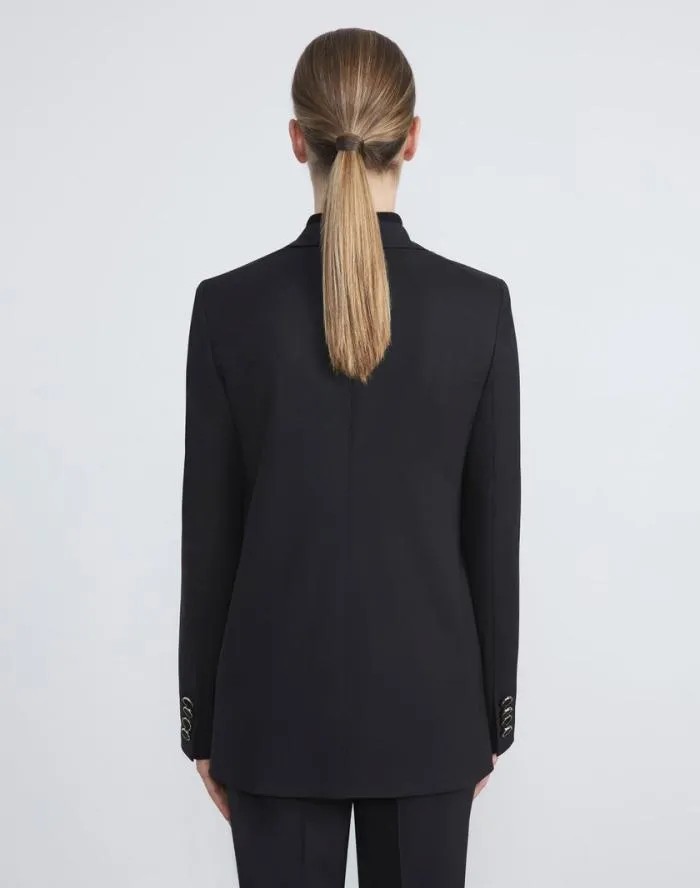 Ready To Wear Stretch Virgin Wool Single Button Blazer Black Lafayette 148 New York Jackets and Blazers