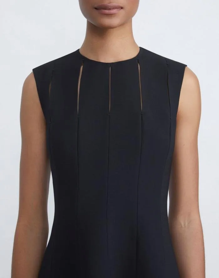 Ready To Wear WoolSilk Crepe Cutout Dress Black Lafayette 148 New York Dresses
