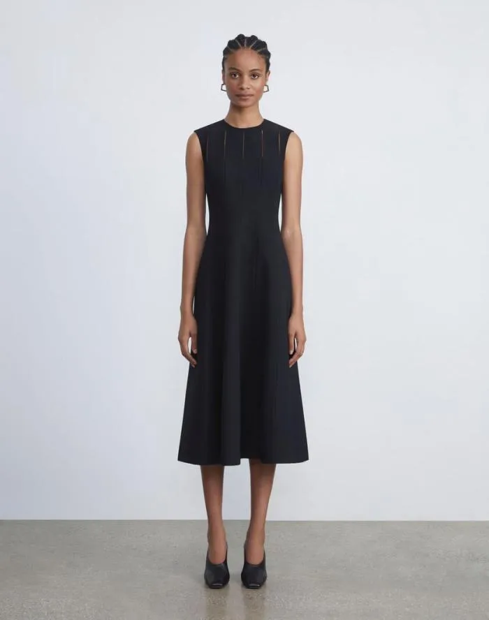 Ready To Wear WoolSilk Crepe Cutout Dress Black Lafayette 148 New York Dresses