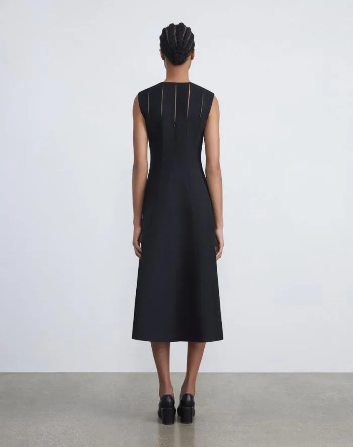 Ready To Wear WoolSilk Crepe Cutout Dress Black Lafayette 148 New York Dresses