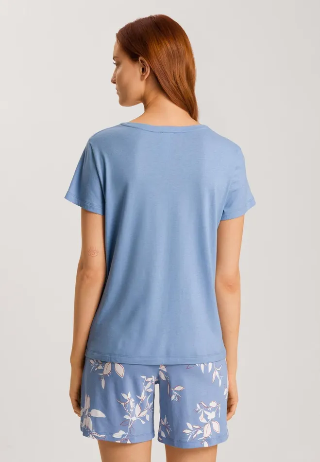 Relaxed VNeck TShirt Endless Blue Women HANRO Pajama Tops