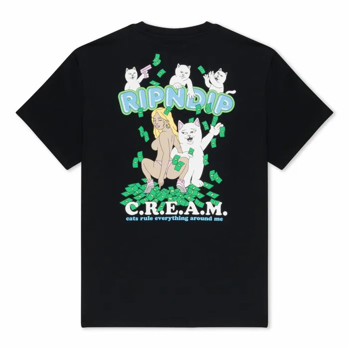 Ripndip Club Cream Tee Black Short Sleeve Tees