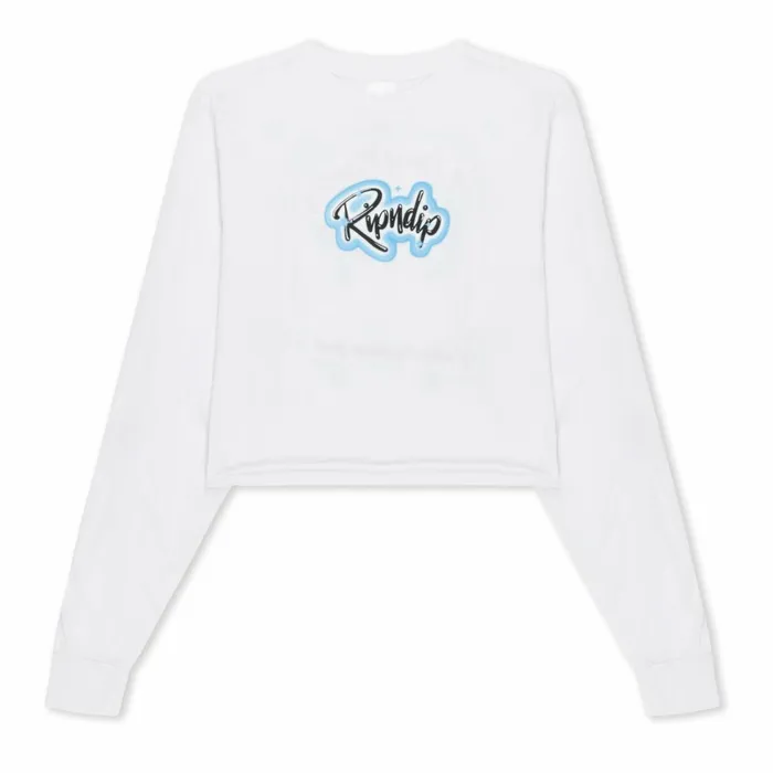 Ripndip In Loving Memory Cropped Long Sleeve White Womens