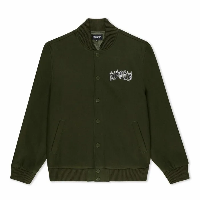 Ripndip Inferno Varsity Jacket Light Forest Jackets
