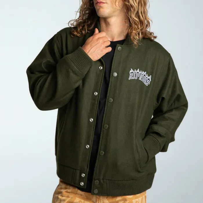 Ripndip Inferno Varsity Jacket Light Forest Jackets Ripndip Inferno Varsity Jacket Light Forest Jackets