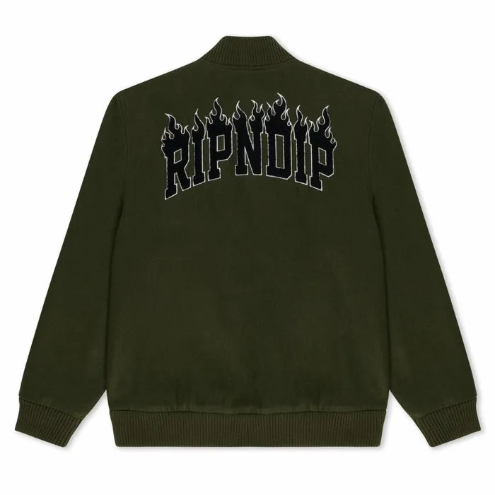 Ripndip Inferno Varsity Jacket Light Forest Jackets Ripndip Inferno Varsity Jacket Light Forest Jackets