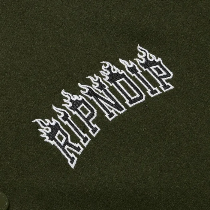Ripndip Inferno Varsity Jacket Light Forest Jackets Ripndip Inferno Varsity Jacket Light Forest Jackets