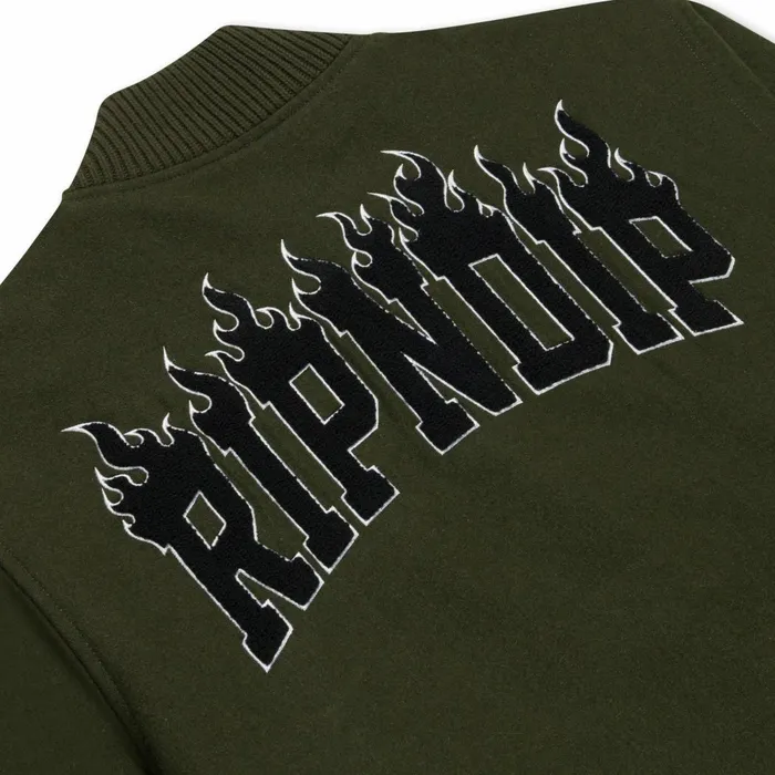 Ripndip Inferno Varsity Jacket Light Forest Jackets Ripndip Inferno Varsity Jacket Light Forest Jackets