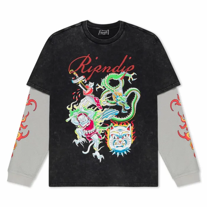 Ripndip InkEd Double Sleeve Tee Black Long Sleeve Tees