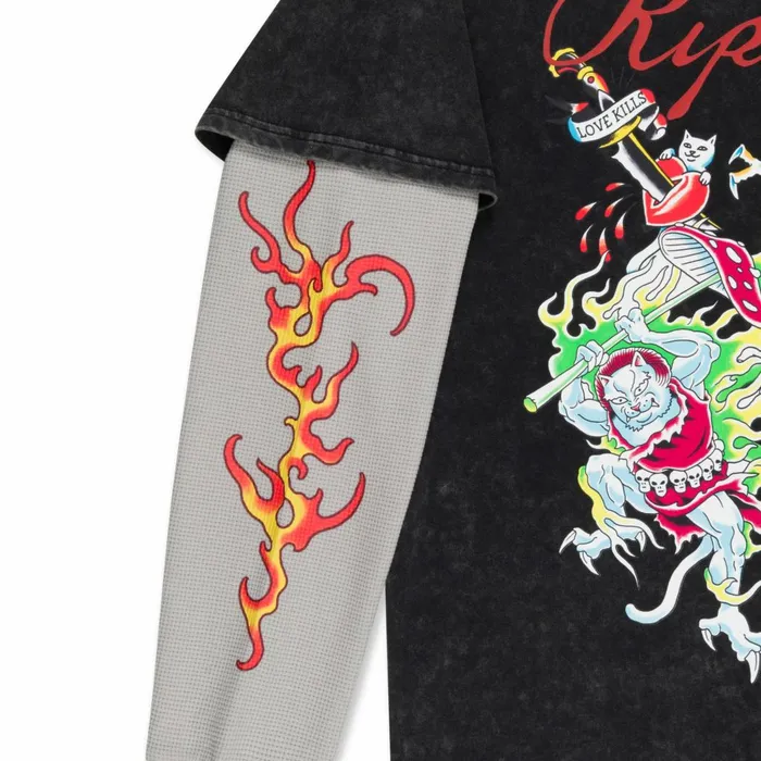 Ripndip InkEd Double Sleeve Tee Black Long Sleeve Tees Ripndip InkEd Double Sleeve Tee Black Long Sleeve Tees