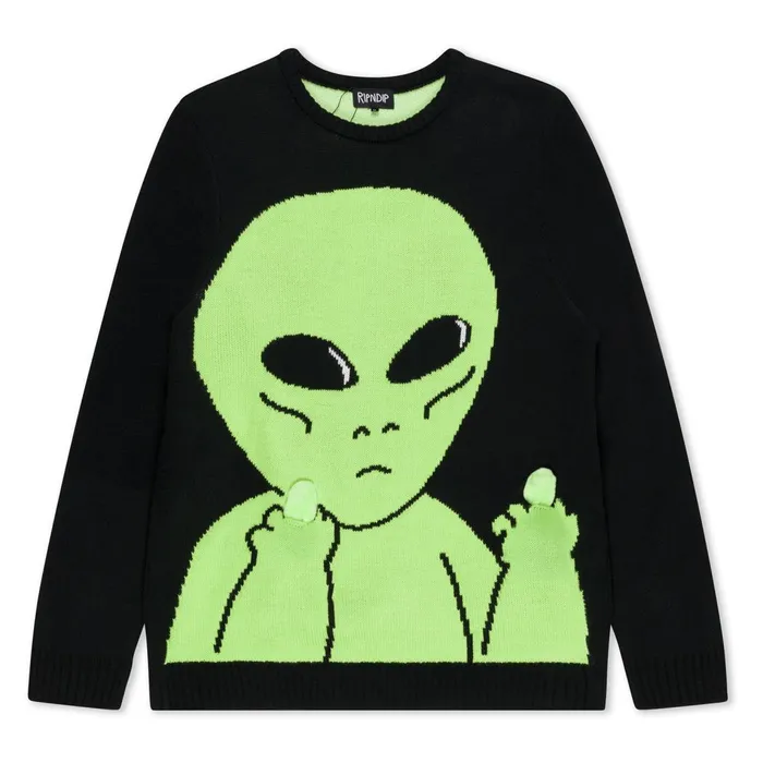 Ripndip Lord Alien Flippy Knitty Sweater Black Knits Sweaters