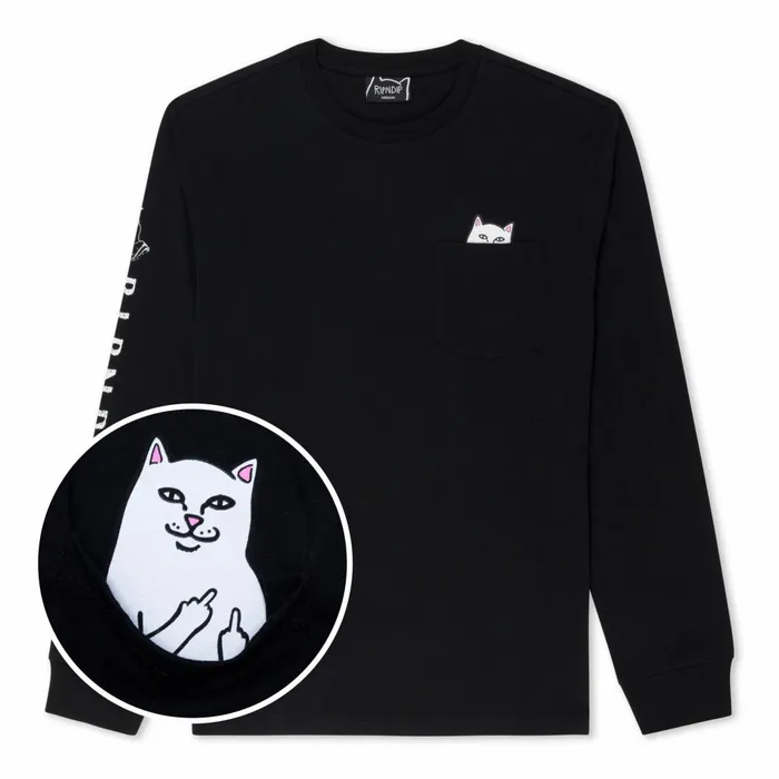 Ripndip Lord Nermal LS Pocket Tee Black Long Sleeve Tees