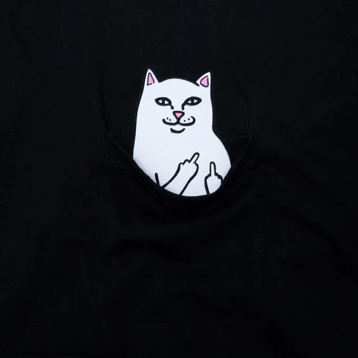 Ripndip Lord Nermal LS Pocket Tee Black Long Sleeve Tees Ripndip Lord Nermal LS Pocket Tee Black Long Sleeve Tees