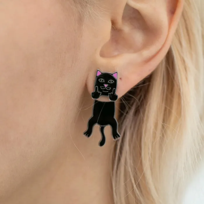 Ripndip Naughty Jerm Earrings Black Accessories Ripndip Naughty Jerm Earrings Black Accessories