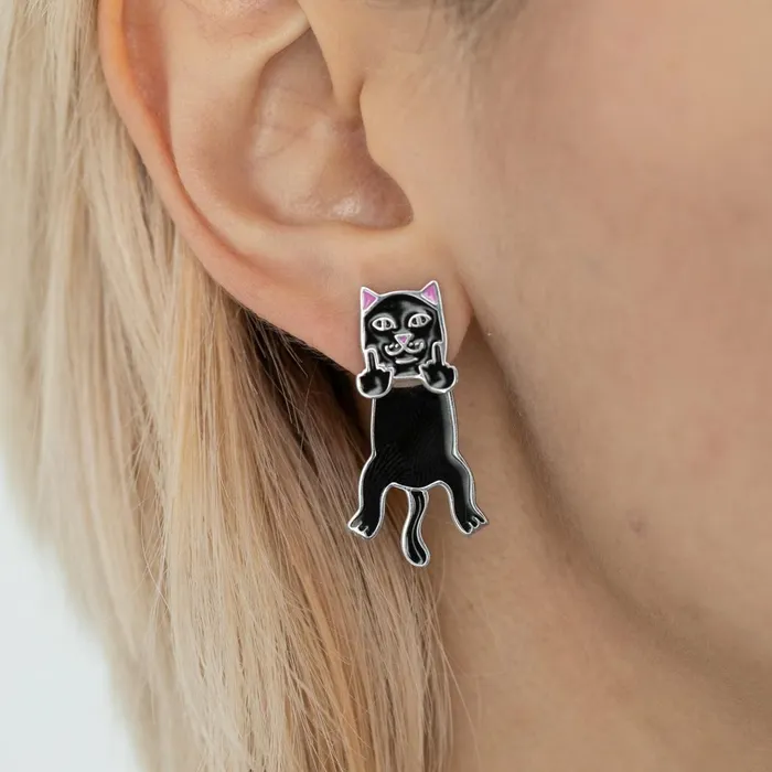 Ripndip Naughty Jerm Earrings Black Accessories Ripndip Naughty Jerm Earrings Black Accessories