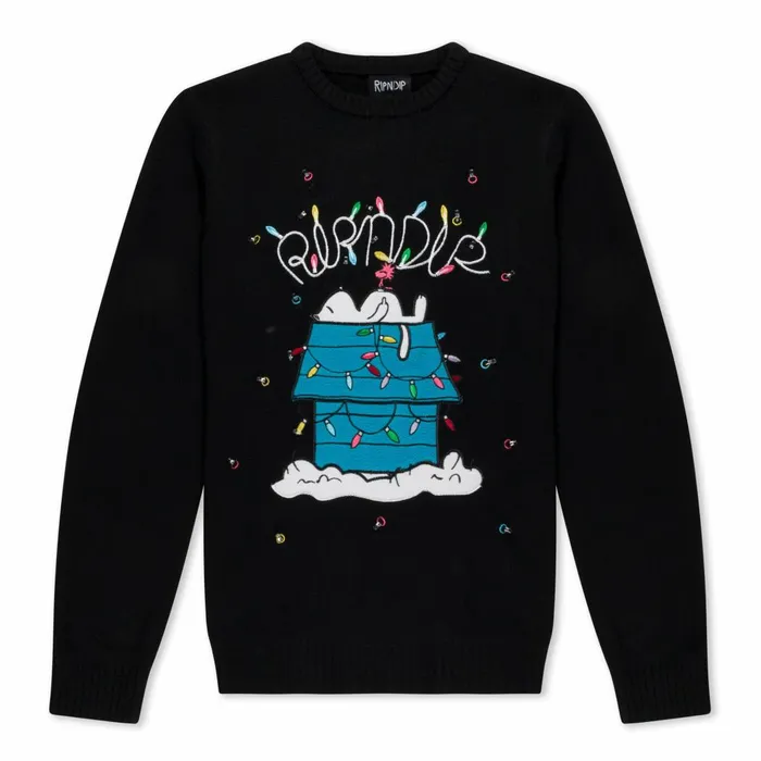 Ripndip Nerm Christmas Light Up Knit Sweater Black Knits Sweaters