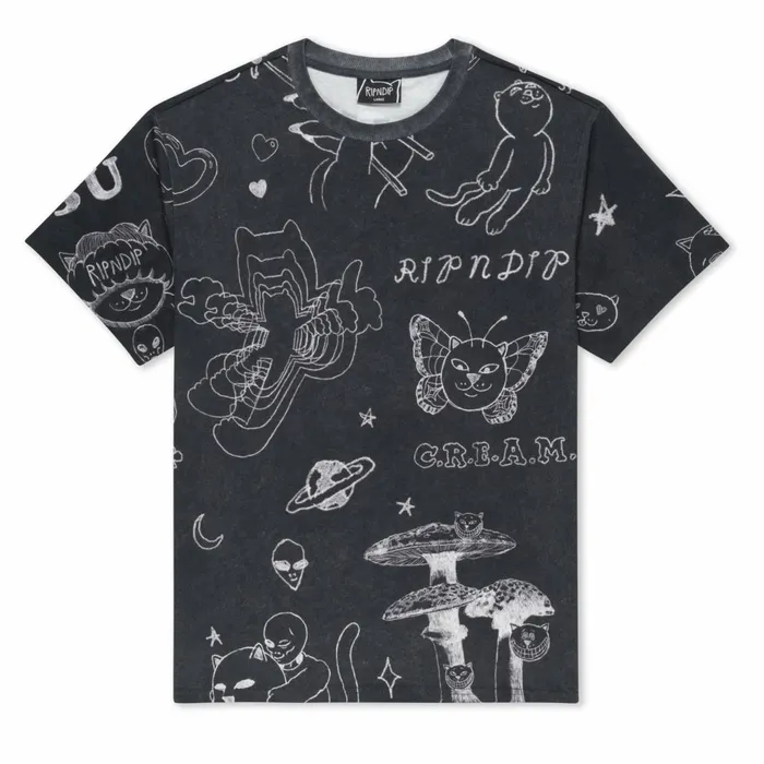 Ripndip Nermal Domination Tee Black Wash Short Sleeve Tees