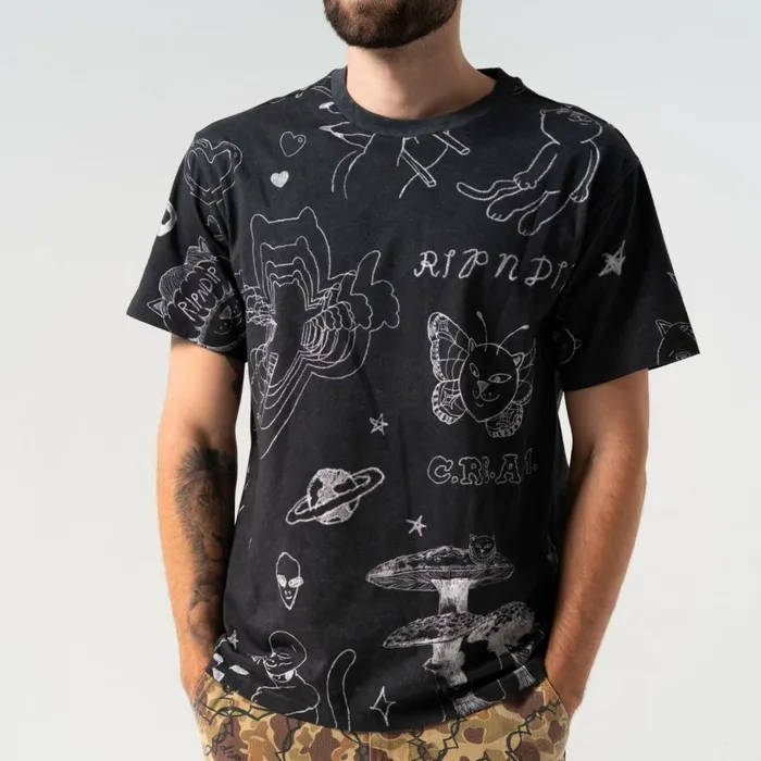 Ripndip Nermal Domination Tee Black Wash Short Sleeve Tees Ripndip Nermal Domination Tee Black Wash Short Sleeve Tees