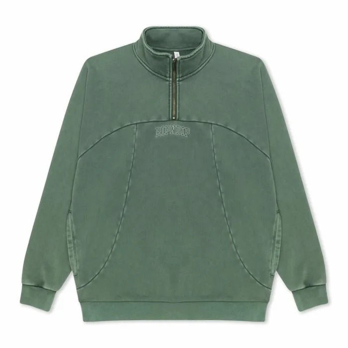 Ripndip Night Quarter Zip Sweatshirt Dusty Pine Knits Sweaters