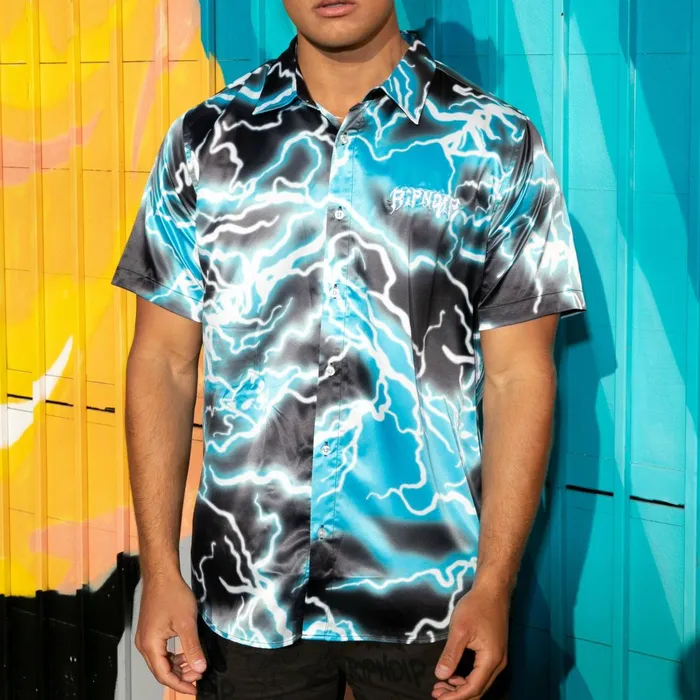 Ripndip Nikola Short Sleeve Button Up BlackBlue Button Ups Ripndip Nikola Short Sleeve Button Up BlackBlue Button Ups