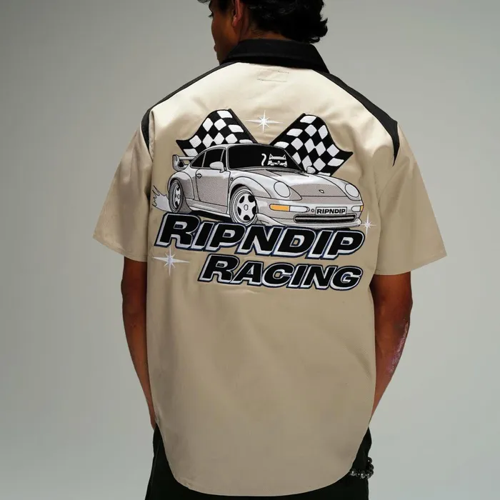 Ripndip Ripnrace Button Up Shirt Off White Button Ups Ripndip Ripnrace Button Up Shirt Off White Button Ups