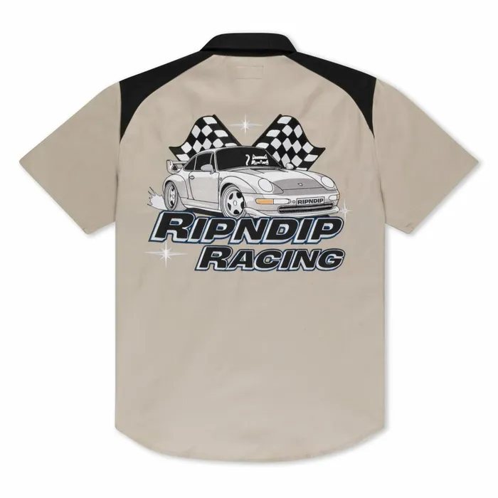 Ripndip Ripnrace Button Up Shirt Off White Button Ups Ripndip Ripnrace Button Up Shirt Off White Button Ups