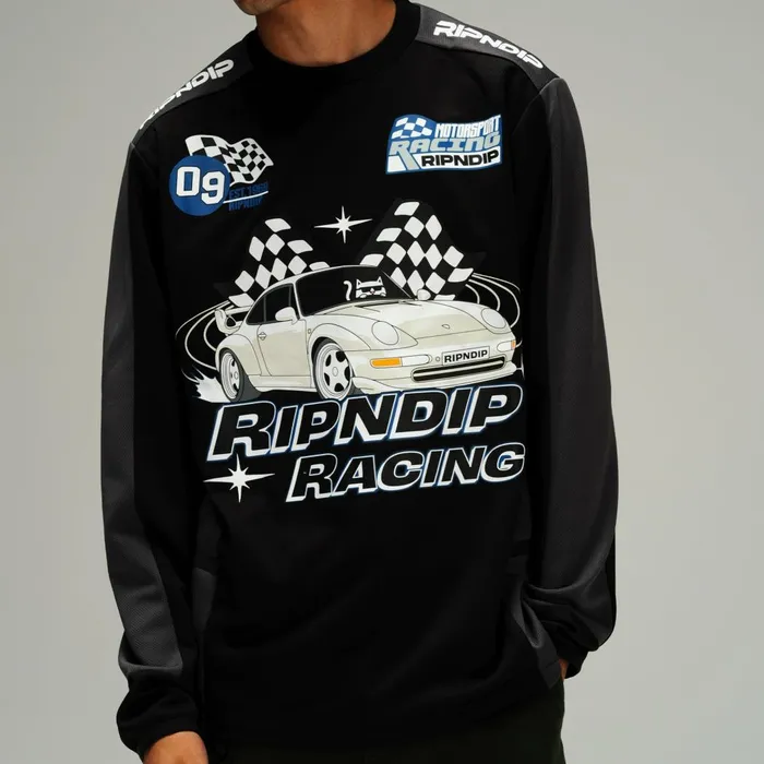 Ripndip Ripnrace Long Sleeve Jersey BlackCharcoal Jerseys Ripndip Ripnrace Long Sleeve Jersey BlackCharcoal Jerseys
