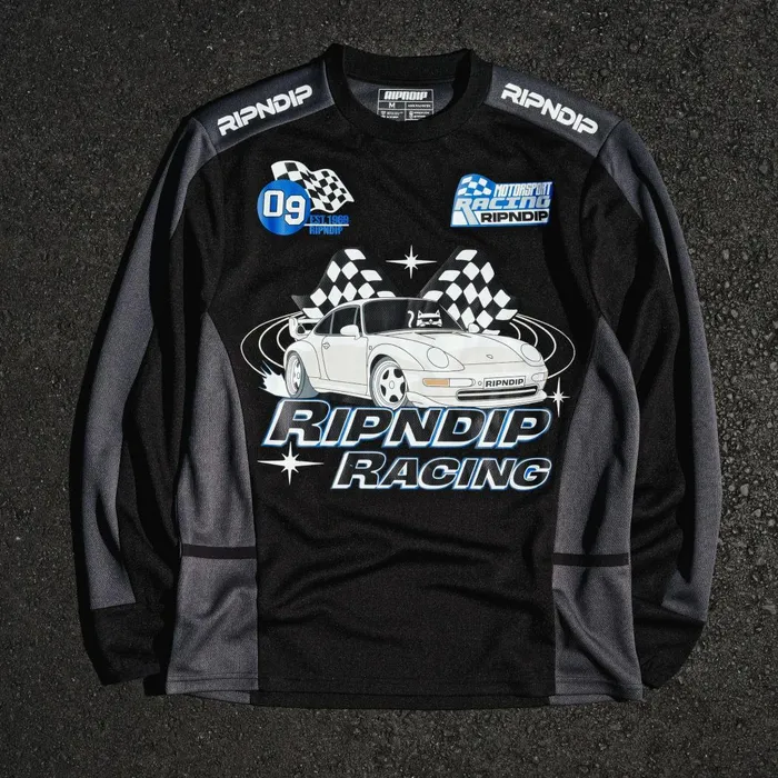 Ripndip Ripnrace Long Sleeve Jersey BlackCharcoal Jerseys Ripndip Ripnrace Long Sleeve Jersey BlackCharcoal Jerseys