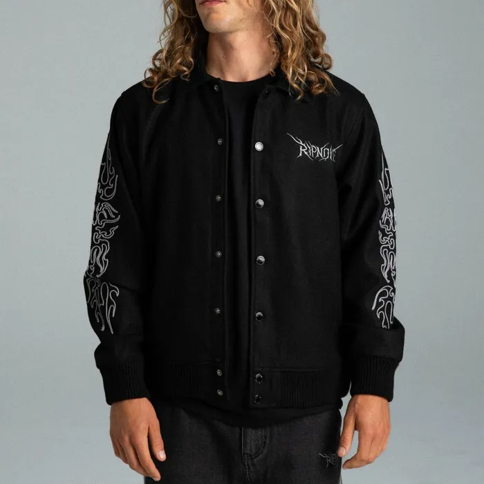 Ripndip Volt Varsity Jacket Black Jackets Ripndip Volt Varsity Jacket Black Jackets