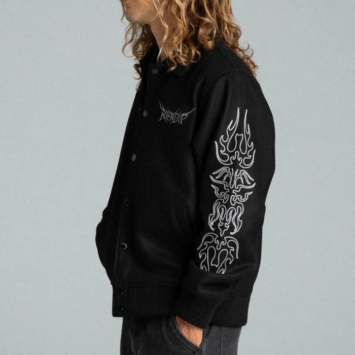 Ripndip Volt Varsity Jacket Black Jackets Ripndip Volt Varsity Jacket Black Jackets