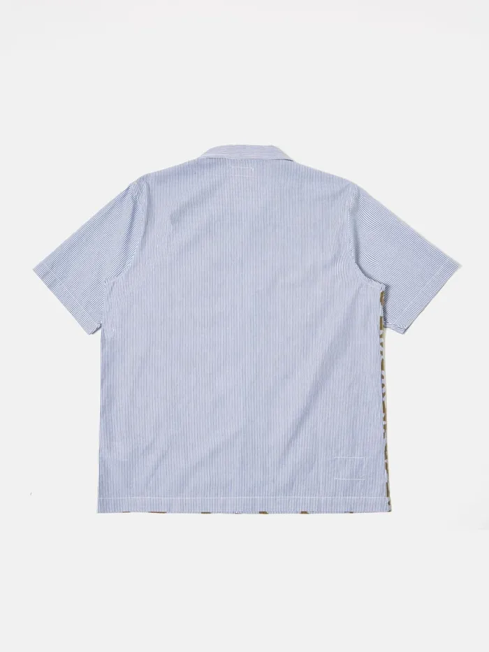 Road Shirt In GoldBlue Sun Print Stripe Men Universal Works Shirts