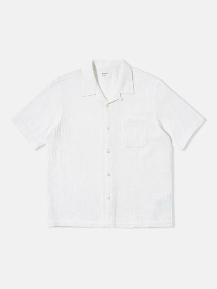 Road Shirt In White Bobble Cotton Men Universal Works Shirts