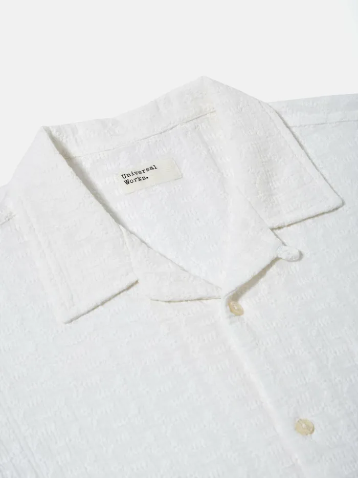 Road Shirt In White Bobble Cotton Men Universal Works Shirts
