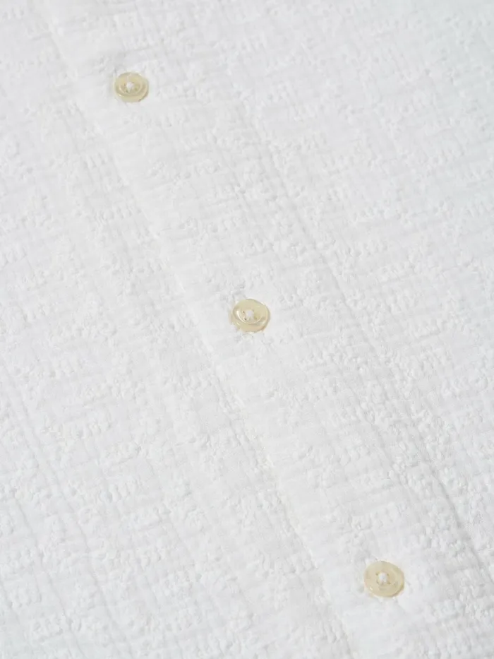 Road Shirt In White Bobble Cotton Men Universal Works Shirts