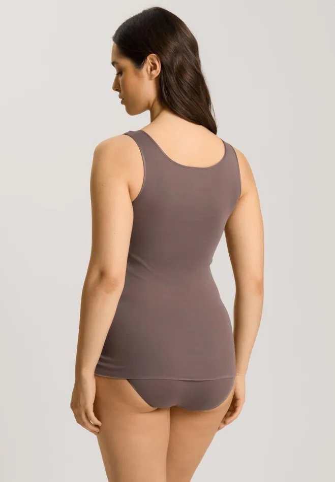 Round Neck Cotton Tank Top Stonewash Women HANRO Tank Tops