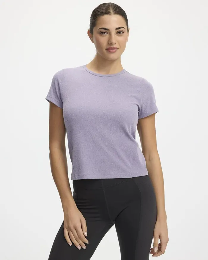 RWandCO Activewear ShortSleeve CrewNeck Ribbed Tee 8211 DryLux R Hyba 124 Regular 124 Reitmans Languid Lavender 8211 Women