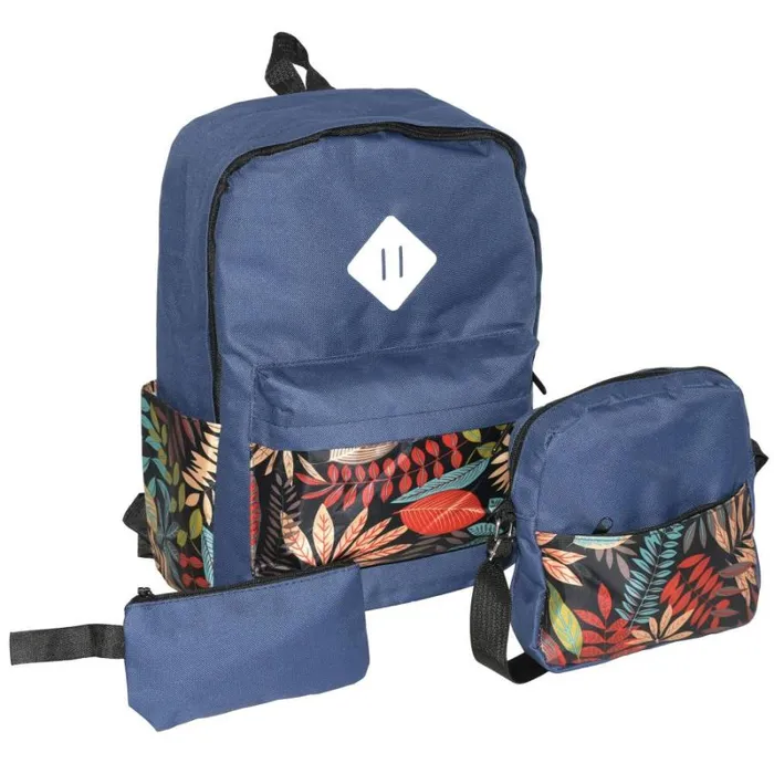 RWandCO Bags Nicci Backpack 3 Piece Set Dark Blue 8211 Women