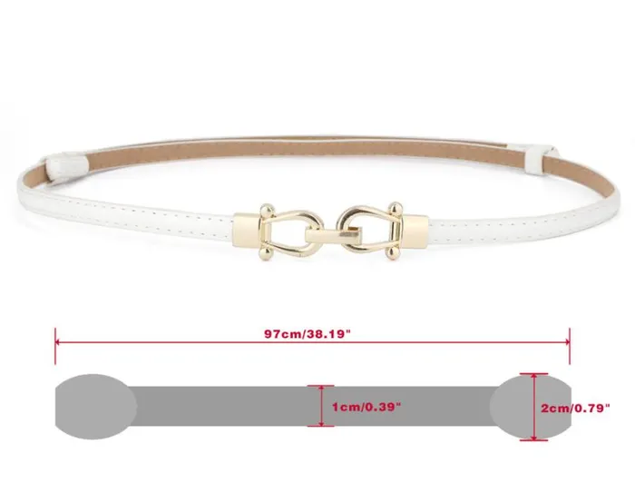 RWandCO Belts Allegra K Adjustable Thin High Waist Belt Round Buckle Whitedouble Round Buckle 8211 Women RWandCO Belts Allegra K Adjustable Thin High Waist Belt Round Buckle Whitedouble Round Buckle 8211 Women