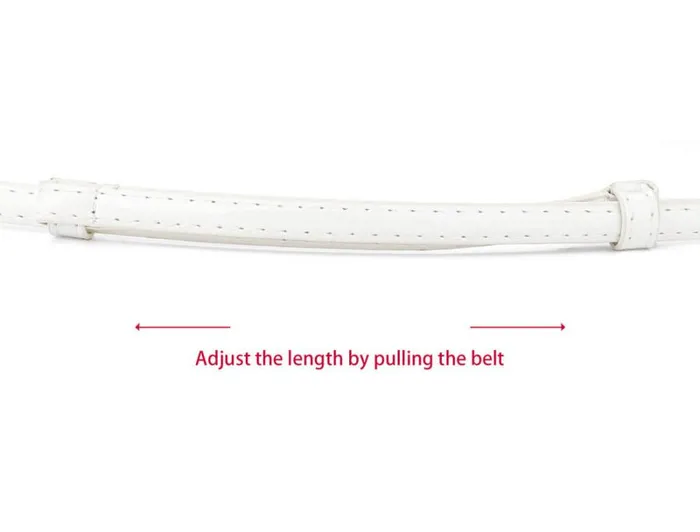 RWandCO Belts Allegra K Adjustable Thin High Waist Belt Round Buckle Whitedouble Round Buckle 8211 Women RWandCO Belts Allegra K Adjustable Thin High Waist Belt Round Buckle Whitedouble Round Buckle 8211 Women