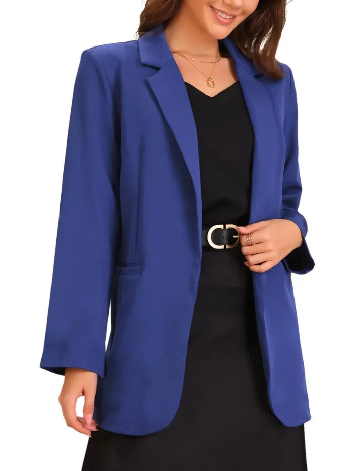 RWandCO Blazers Allegra K 8211 Open Front Long Sleeve Work Blazer Blue 8211 Women RWandCO Blazers Allegra K 8211 Open Front Long Sleeve Work Blazer Blue 8211 Women