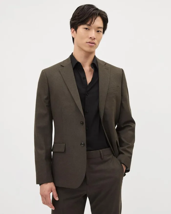 RWandCO Blazers Brushed Twill SlimFit Blazer Brown 8211 Men